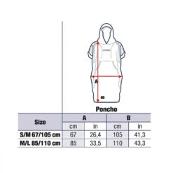 Cressi Poncho / Changing Robe - Blue -Sports Gear Store 2020 Cressi Poncho Changing Robe Size Chart 1