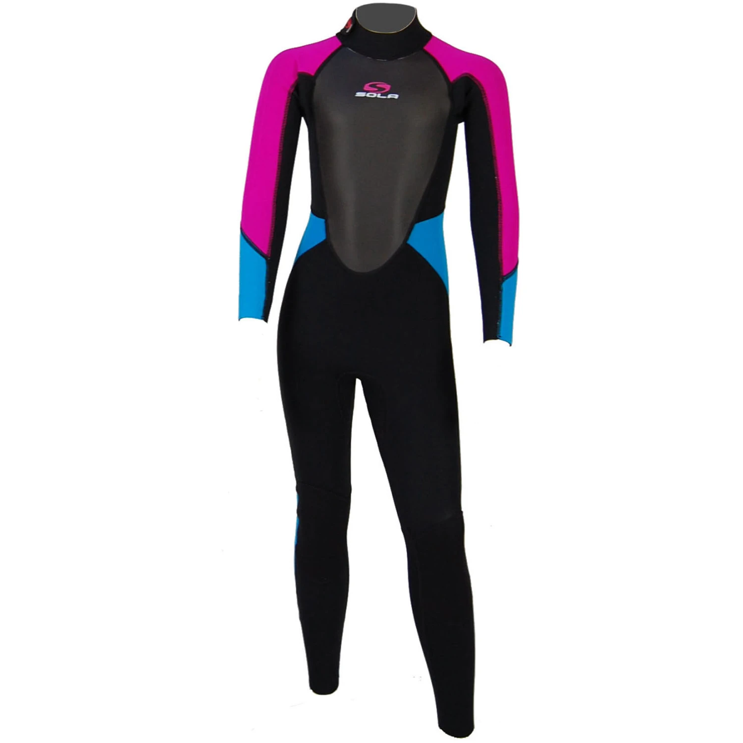 Sola Girls Storm 3/2mm Fullsuit Wetsuit - Turquoise/Magenta 3 Sola Girls Storm 3/2mm Fullsuit Wetsuit - Turquoise/Magenta
