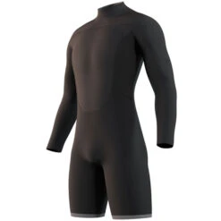 Mystic Brand 3/2mm Back-Zip Longarm Shorty Wetsuit - Black -Sports Gear Store 2021 Mystic Brand 32 Longarm Shorty Wetsuit Black 210315 900 03