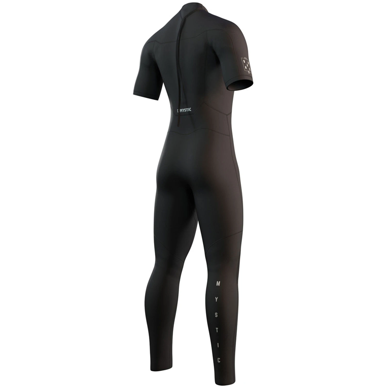 Mystic Brand 3/2mm Back-Zip Shortarm Flatlock Wetsuit - Black 4 Mystic Brand 3/2mm Back-Zip Shortarm Flatlock Wetsuit - Black - Image 2