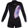 Mystic Womens Diva 2/2mm B-Zip Longarm Shorty Wetsuit - Black/Purple 1 Mystic Womens Diva 2/2mm B-Zip Longarm Shorty Wetsuit - Black/Purple -Sports Gear Store 2021 Mystic Diva 22 Longarm Shorty Backzip Wetsuit Black Purple 200072 985 01