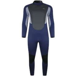 Typhoon Storm3 3/2mm Back Zip Wetsuit - Navy/ Grey Marl