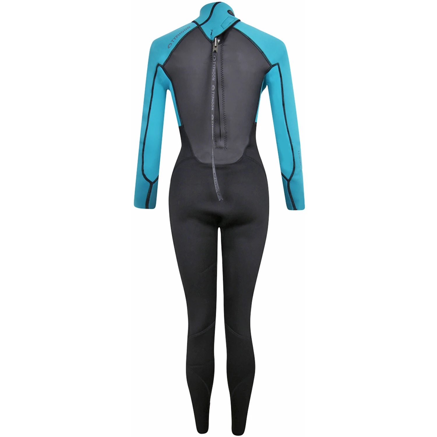 Typhoon Womens Storm3 3/2mm Backzip Wetsuit - Aqua 4 Typhoon Womens Storm3 3/2mm Backzip Wetsuit - Aqua - Image 2