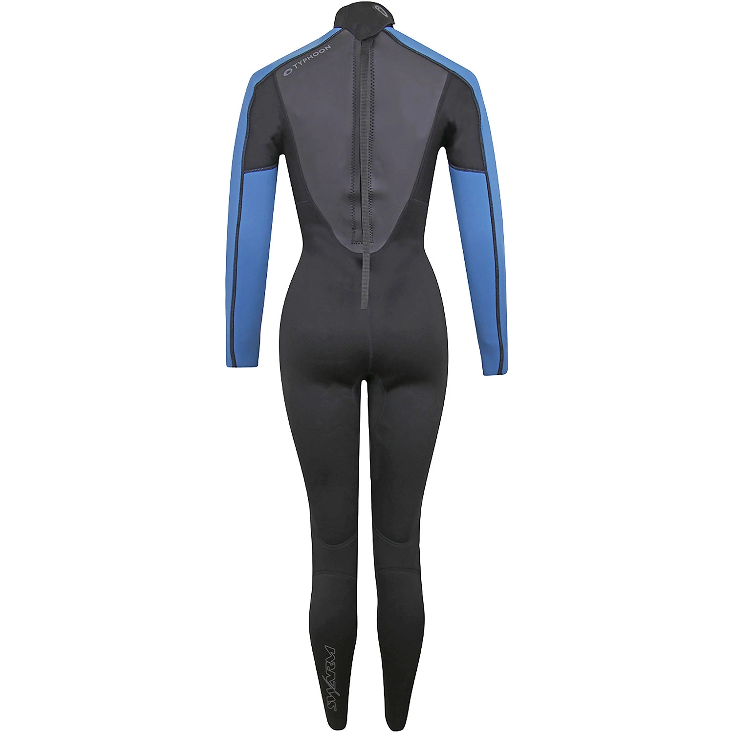 Typhoon Womens Swarm3 3/2mm Backzip Wetsuit - Black/Blue 4 Typhoon Womens Swarm3 3/2mm Backzip Wetsuit - Black/Blue - Image 2