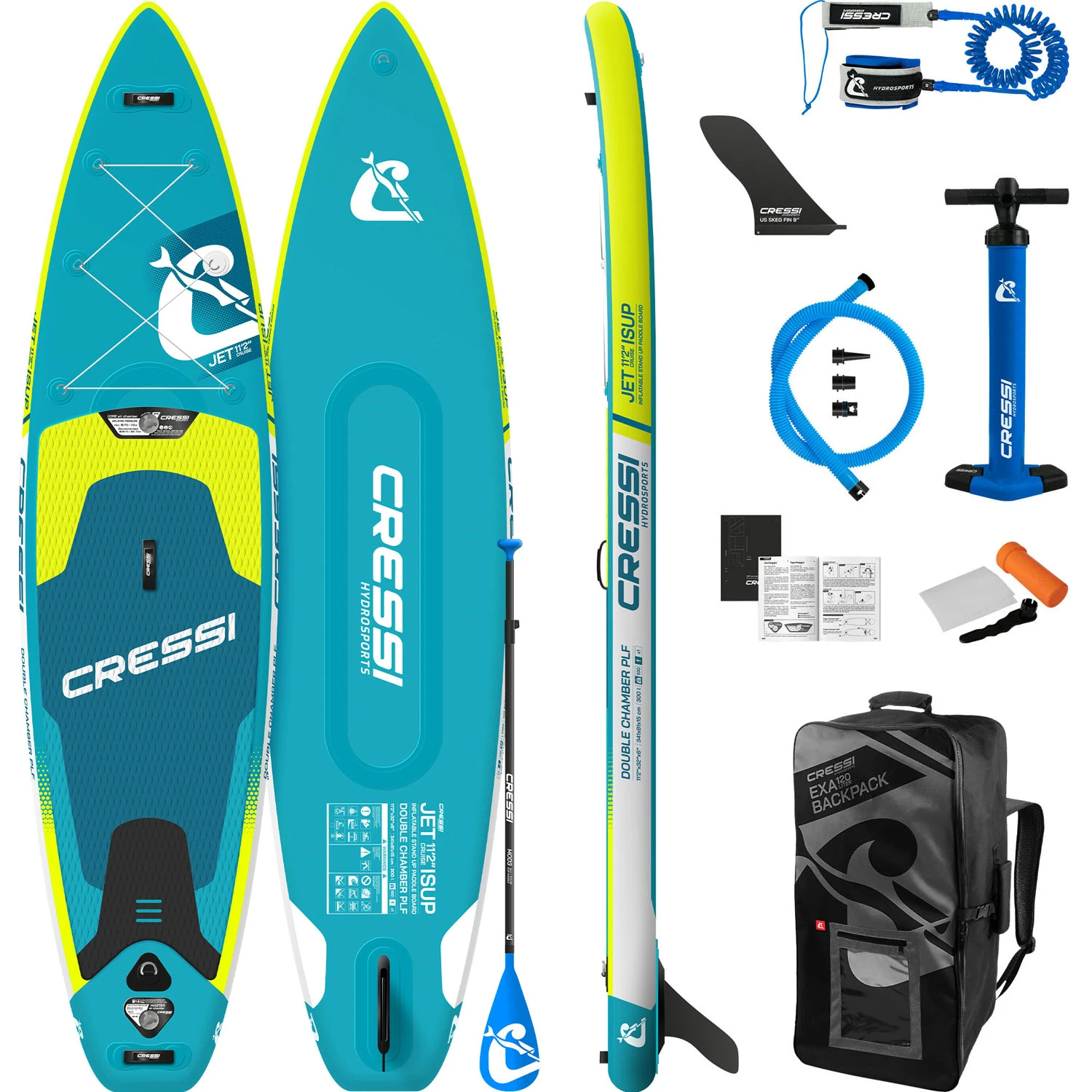 Cressi 11'2" Jet Cruise ISup Package - Teal 3 Cressi 11'2" Jet Cruise ISup Package - Teal