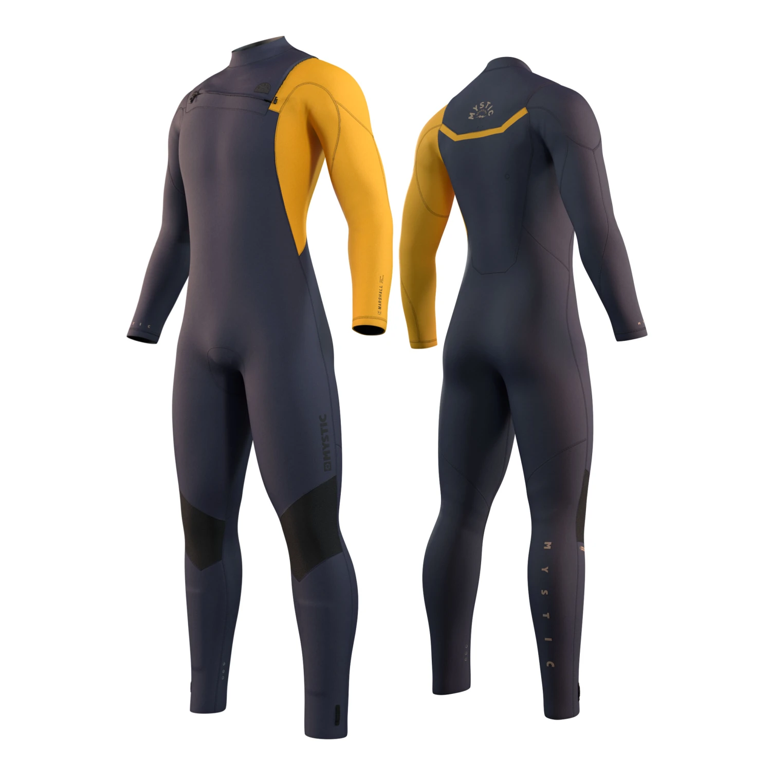 Mystic MARSHALL 5/3 GBS Front Zip Wetsuit - Blue/Mustard 4 Mystic MARSHALL 5/3 GBS Front Zip Wetsuit - Blue/Mustard - Image 2