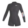 Mystic Womens Lunar 2/2mm Back-Zip Longarm Shorty Wetsuit - Dark Grey -Sports Gear Store 2022 Mystic Womens Lunar Long Arm Shorty Wetsuit Grey 1
