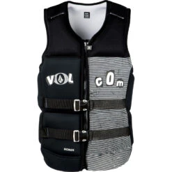 Ronix Volcom Capella 3 CGA Impact Vest - Black / White Clippings -Sports Gear Store 2023 RONIX CGA VEST CAPELLA 3.0 VOLCOM FRONT 1