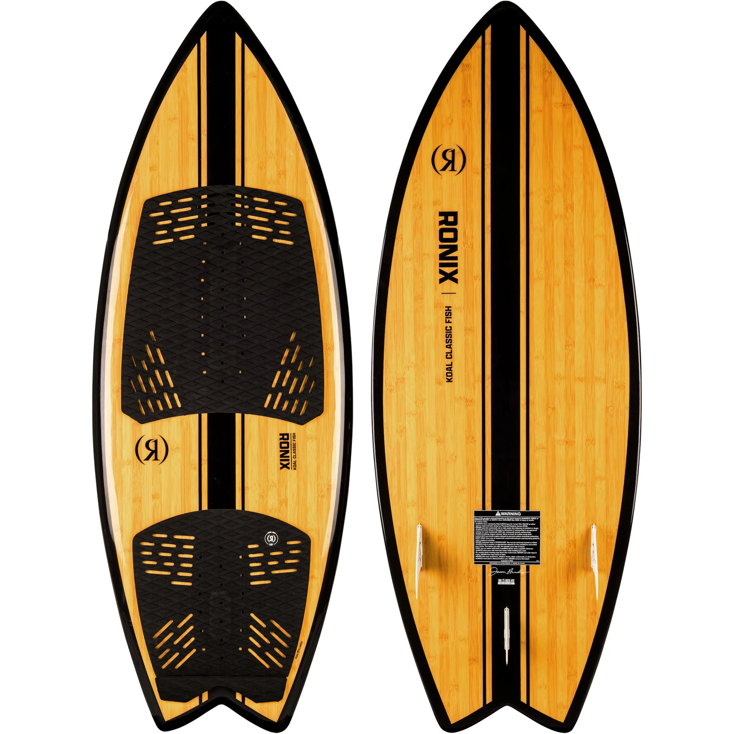Ronix Koal Classic Fish Wakesurfer - Glossy Black/Bamboo 3 Ronix Koal Classic Fish Wakesurfer - Glossy Black/Bamboo