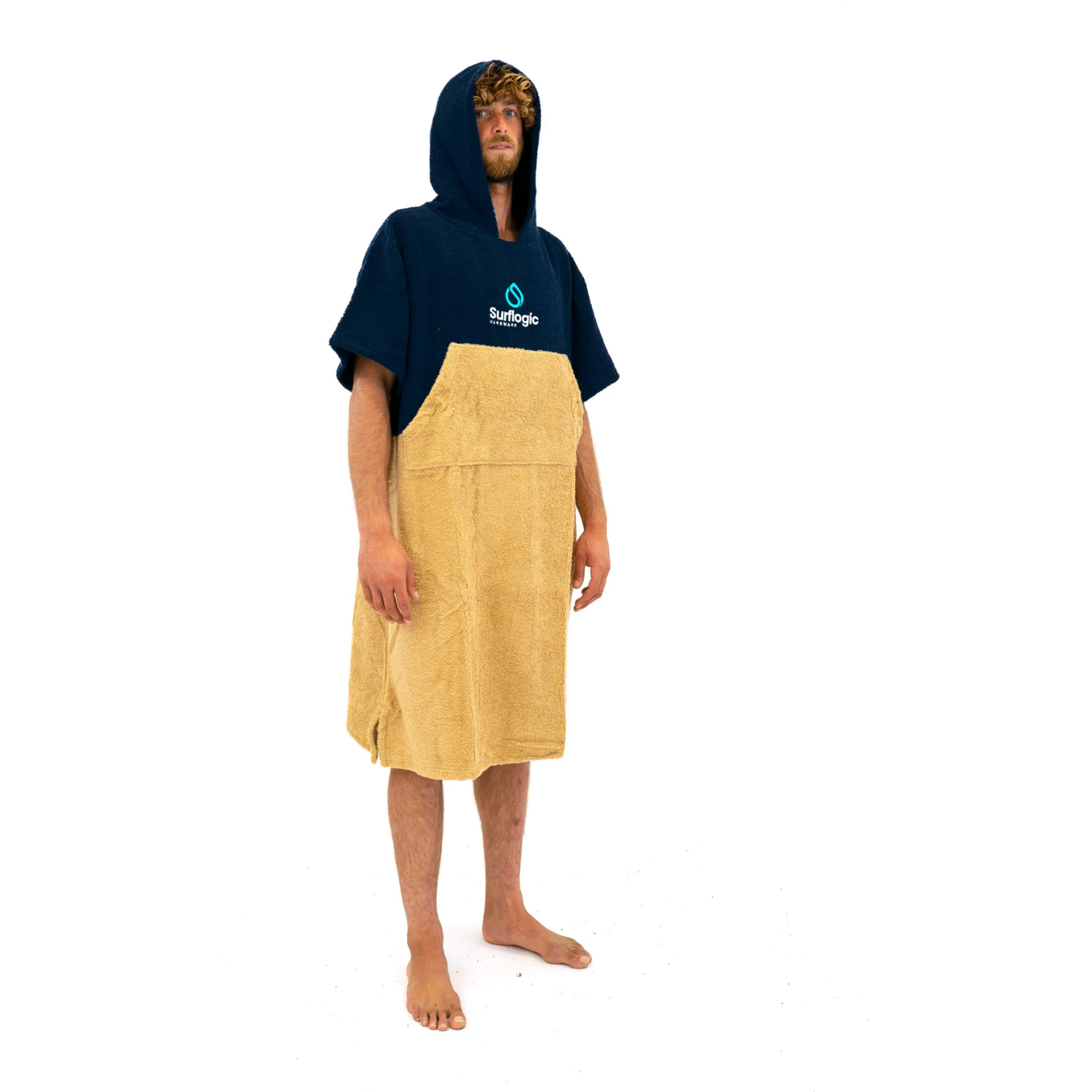 Surflogic Poncho / Changing Robe - Navy/Beige 4 Surflogic Poncho / Changing Robe - Navy/Beige - Image 2